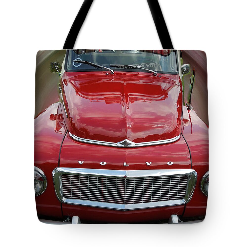 Hotocolette Tote Bag featuring the photograph Flashy Vintage Volvo From the Early Seventies by Colette V Hera Guggenheim