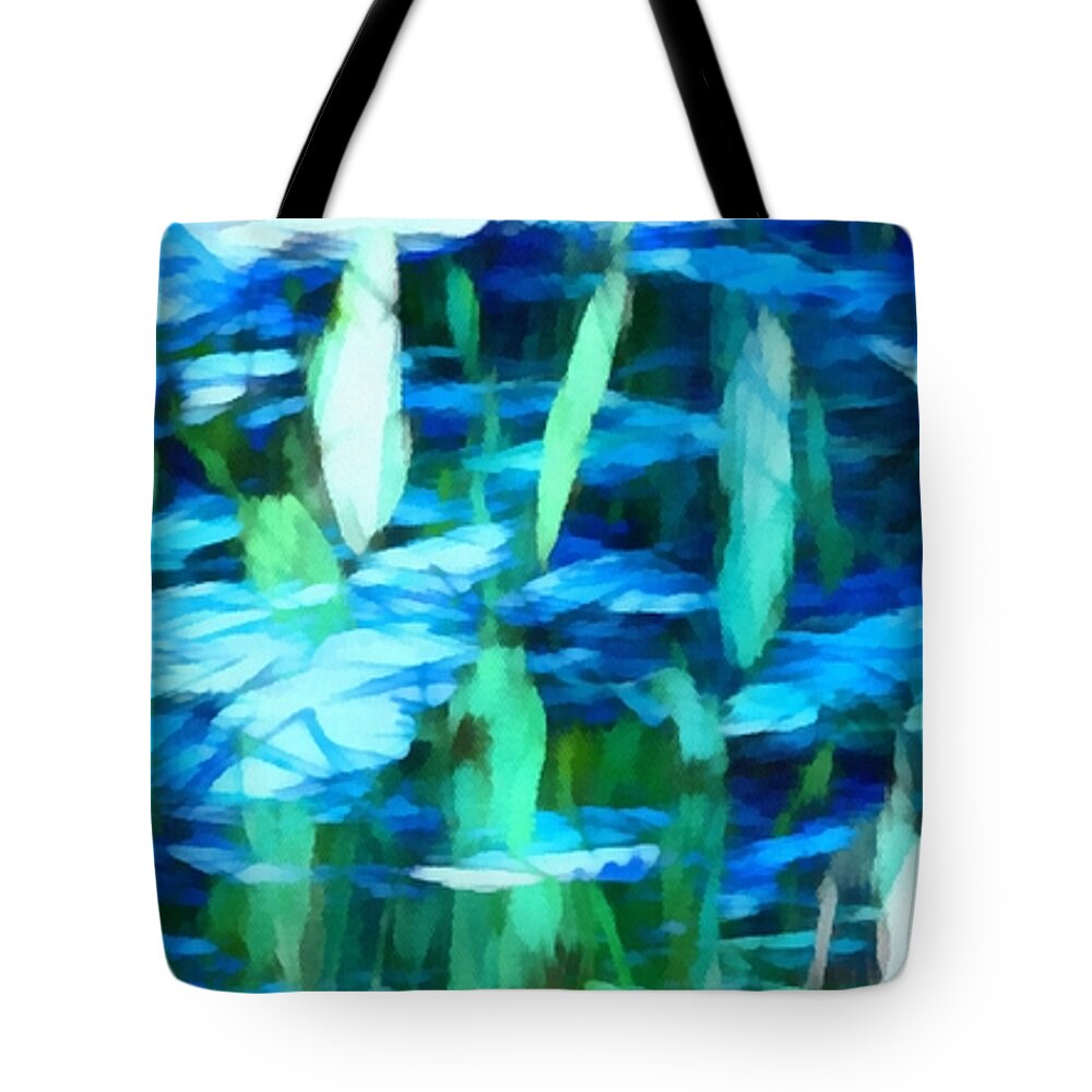 Float Tote Bag featuring the mixed media Float 2 Horizontal by Angelina Tamez