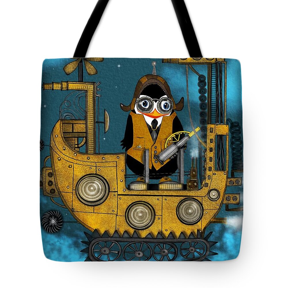 Steampunk Tote Bag featuring the digital art Floating Along by Mary Eichert