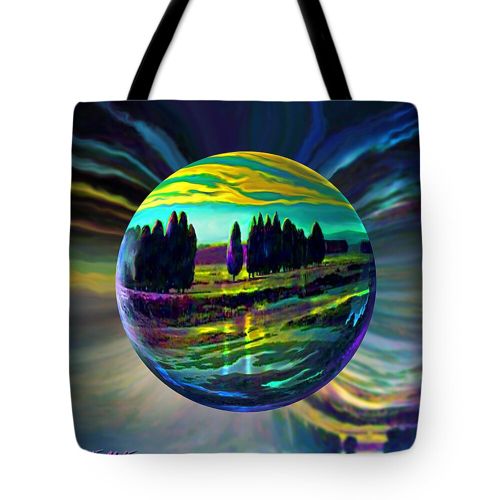 Lavender Fields Tote Bag featuring the painting Floating Lavender Fields by Robin Moline