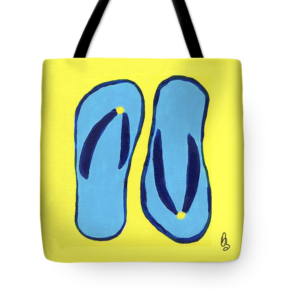 Flip Flop Tote Bag featuring the painting Flopped by Deborah Boyd