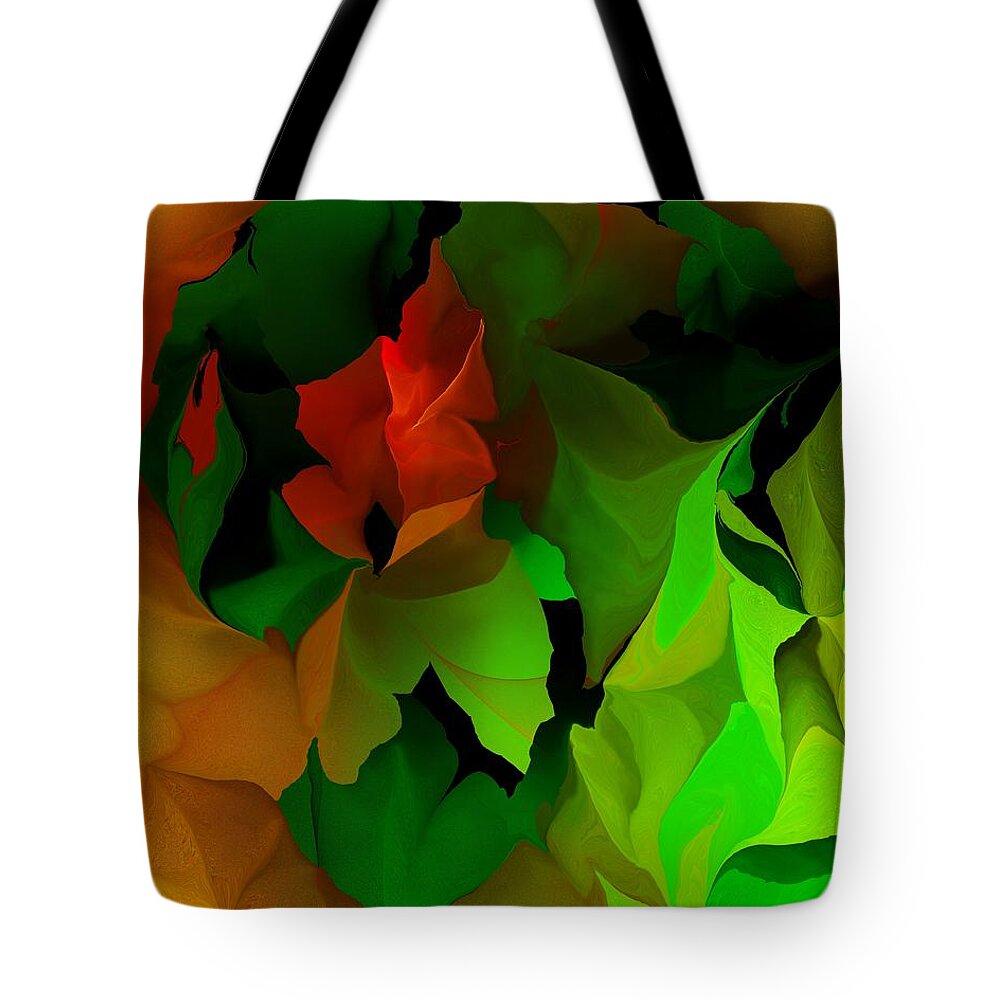 Fine Art Tote Bag featuring the digital art Floral Abstraction 090814 by David Lane