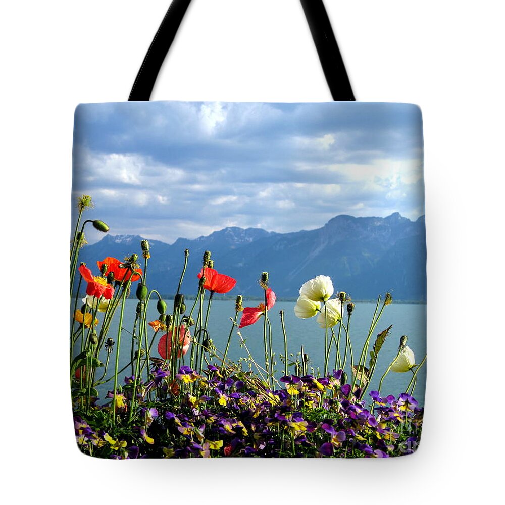 Alps Tote Bag featuring the photograph Floral Coast by Amanda Mohler