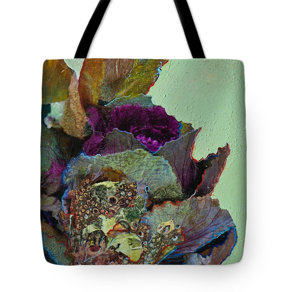 Mixed-media Tote Bag featuring the mixed media Floral Creation by Christie Kowalski