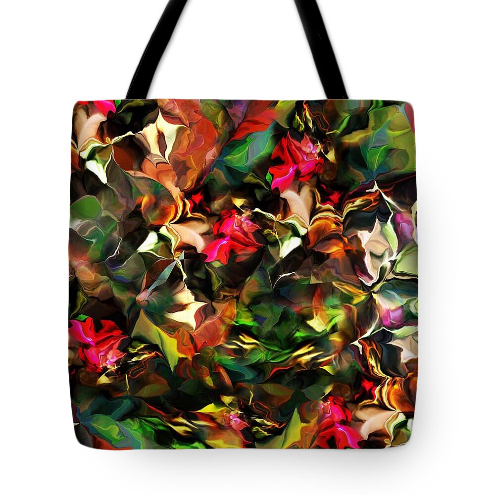 Fine Art Tote Bag featuring the digital art Floral Expression 121914 by David Lane