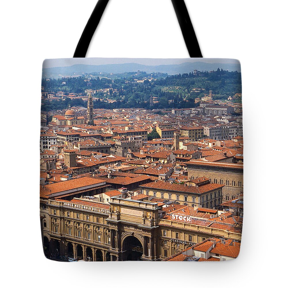 Florence Tote Bag featuring the photograph Florence Rooftops by Stuart Litoff