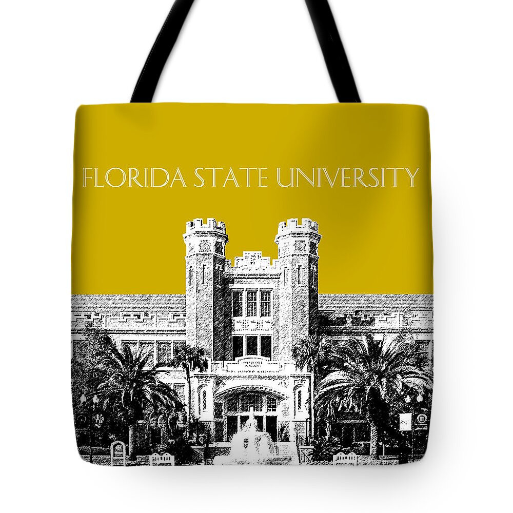 University Tote Bag featuring the digital art Florida State University - Gold by DB Artist