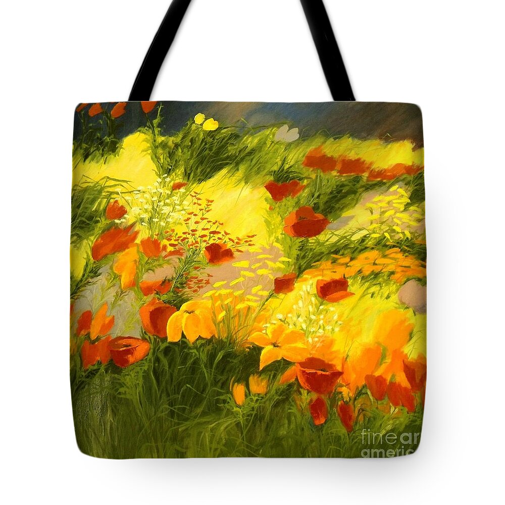 Canvas Prints Tote Bag featuring the painting Flower Fantasy by Madeleine Holzberg