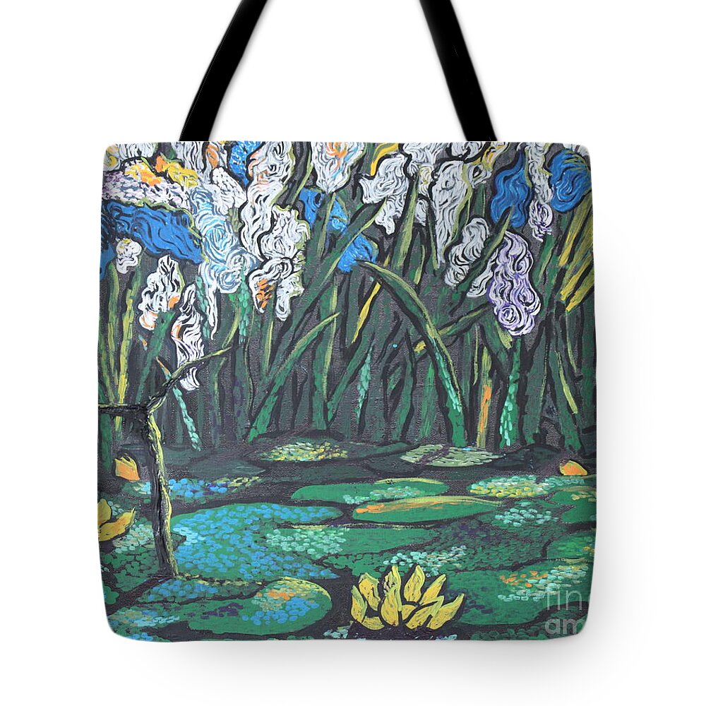 Nature Tote Bag featuring the painting Flower Garden by Stefan Duncan