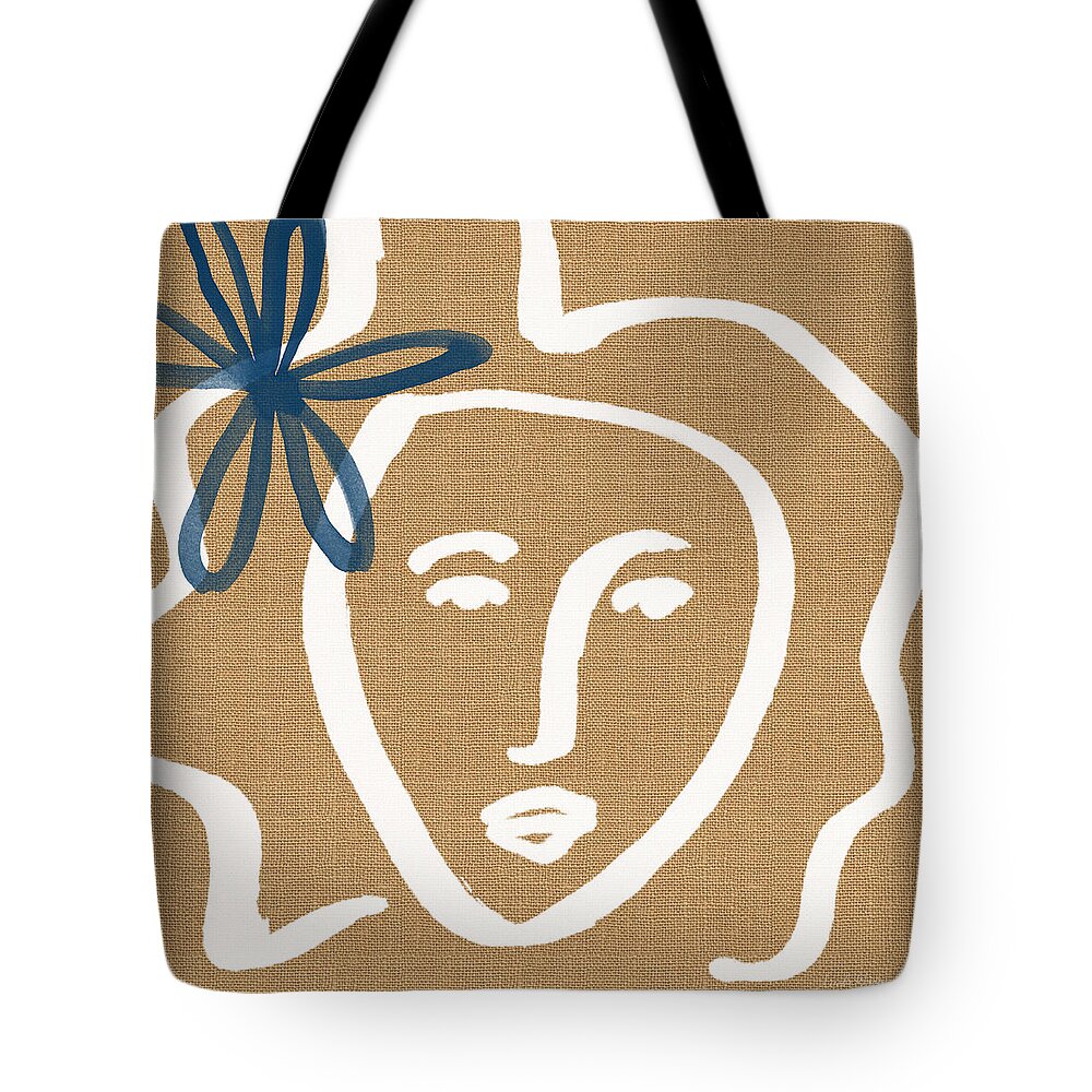 Woman Tote Bag featuring the painting Flower Girl by Linda Woods