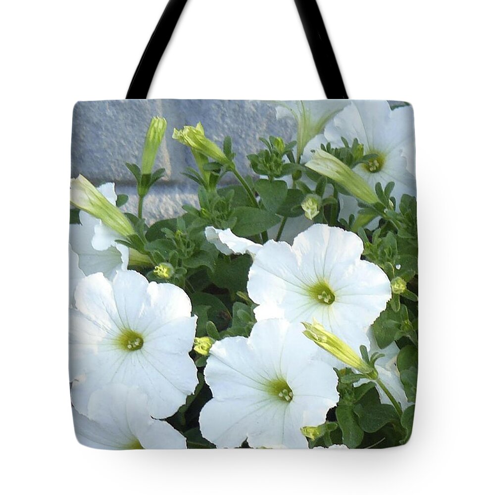 Flowers Tote Bag featuring the photograph Flower Trios a by Mary Ann Leitch