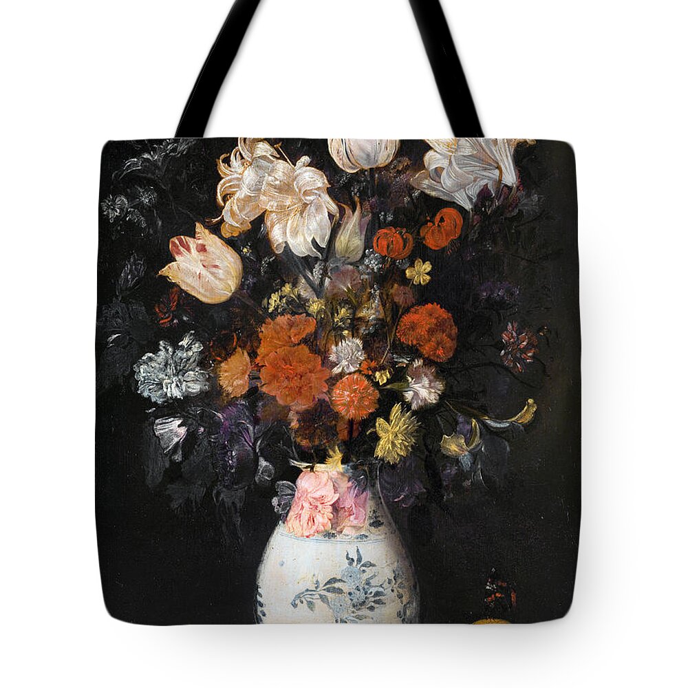 Judith Leyster Tote Bag featuring the painting Flowers Vase by Judith Leyster