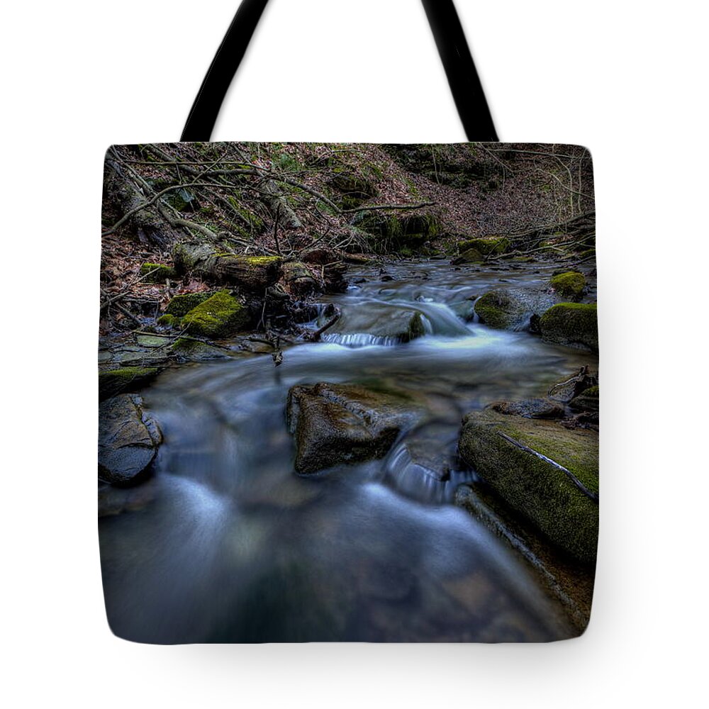 Brook Tote Bag featuring the photograph Flowing Waters by David Dufresne