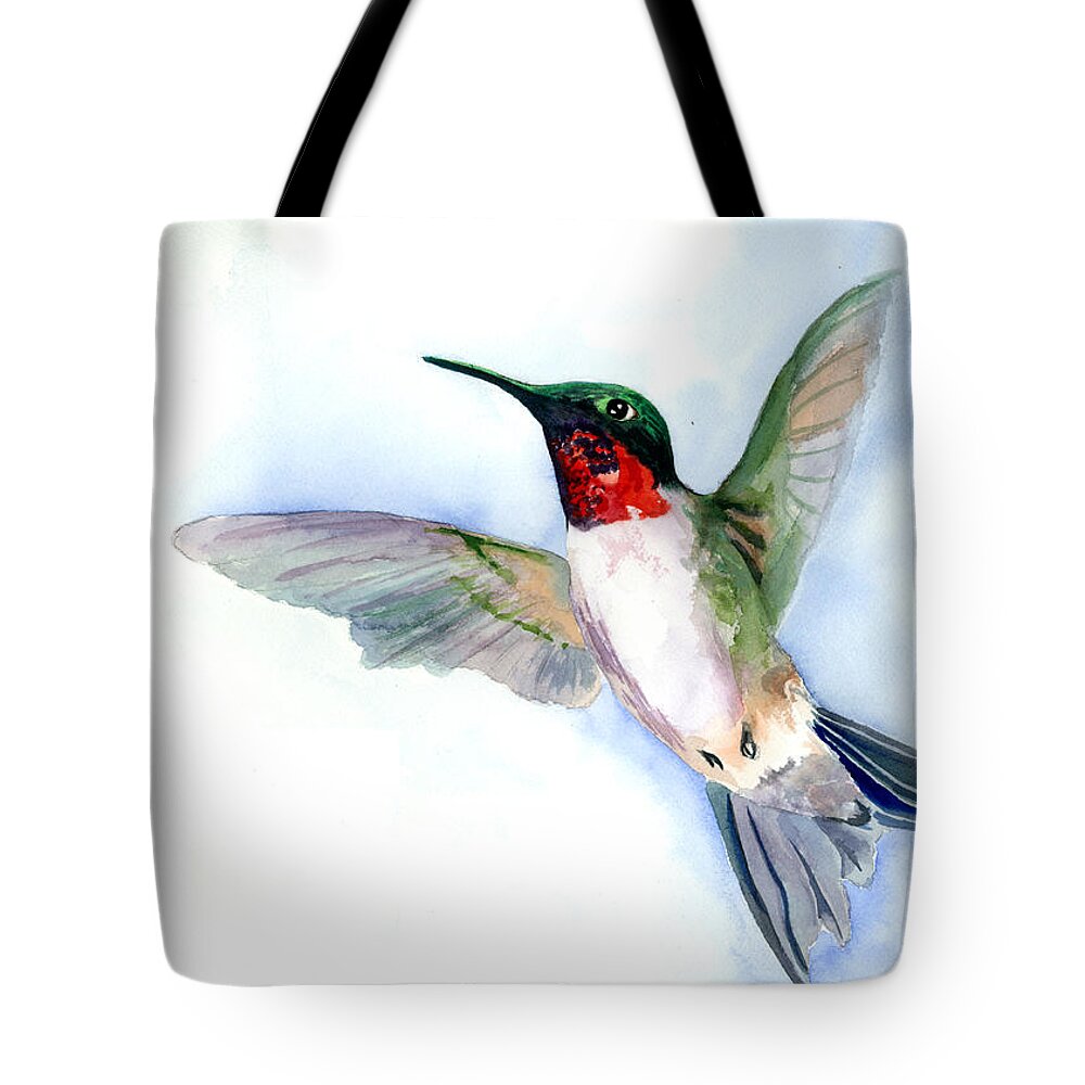 Hummingbird Tote Bag featuring the painting Fly Free by Michal Madison