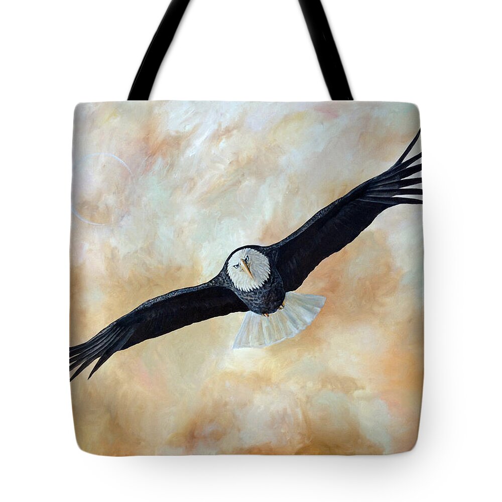 Eagle Tote Bag featuring the painting Focus by Mr Dill