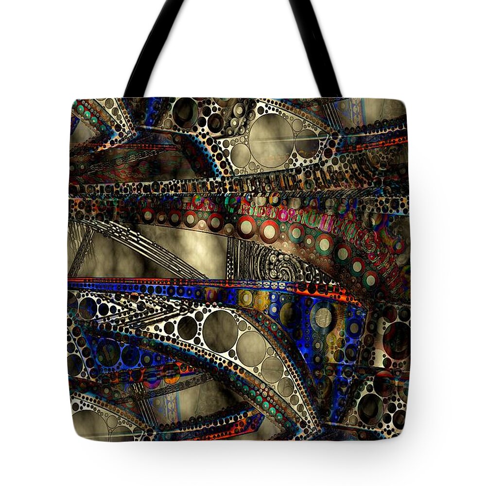 Abstract Tote Bag featuring the digital art Fog Bank 2 by Ronald Bissett
