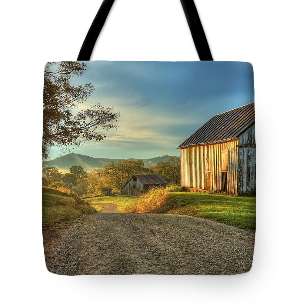 Fog Tote Bag featuring the photograph Fog in the Valley by Jaki Miller