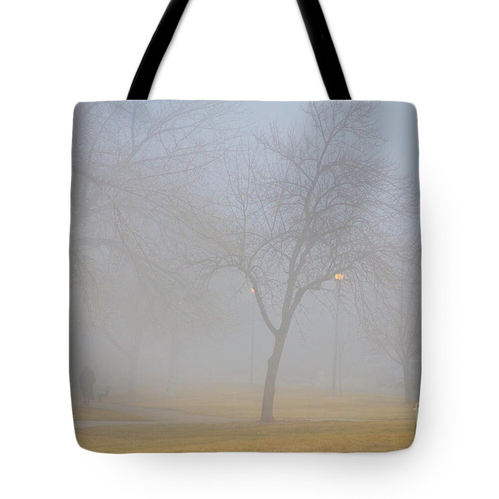 Fog Tote Bag featuring the photograph Foggy Park Morning by James BO Insogna