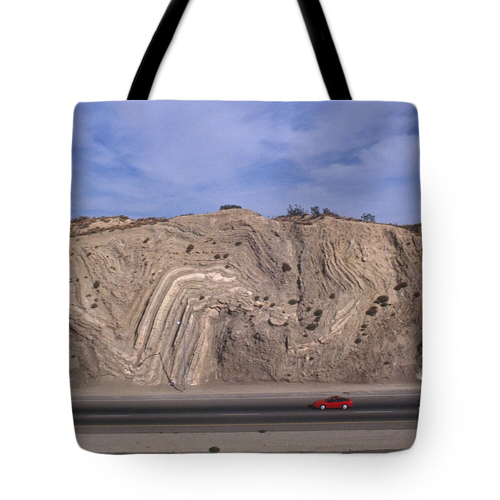 Highway Tote Bag featuring the photograph Folded Rock Layers by Van D. Bucher