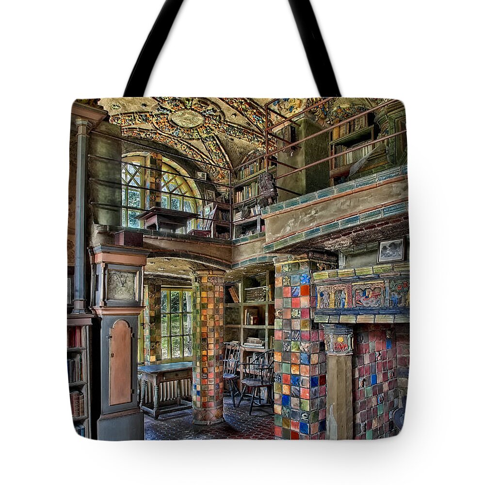 Castle Tote Bag featuring the photograph Fonthill Castle Library Room by Susan Candelario