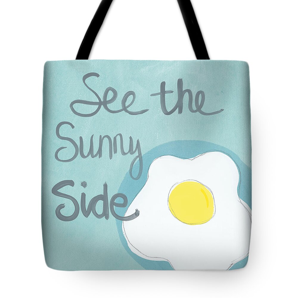 Egg Tote Bag featuring the painting Food- Kitchen Art- Eggs- Sunny Side Up by Linda Woods