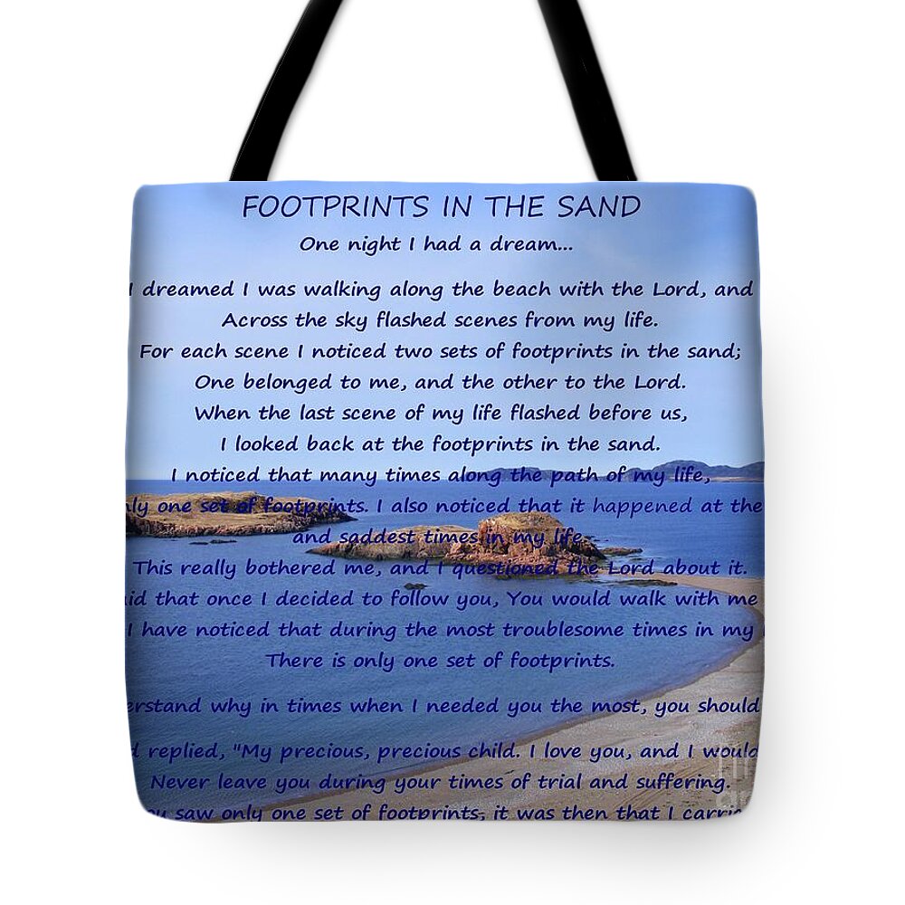 Footprints In The Sand 2 Tote Bag featuring the photograph Footprints in the Sand 2 by Barbara A Griffin