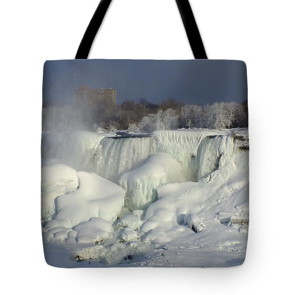 Niagara Falls Tote Bag featuring the photograph Forces of Nature by Peggy King