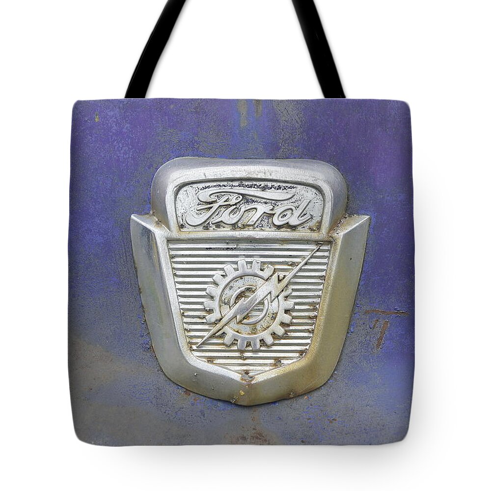 Ford Truck Tote Bag featuring the photograph Ford Emblem by Laurie Perry