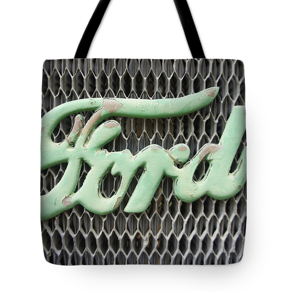 Ford Truck Tote Bag featuring the photograph Ford Grille by Laurie Perry