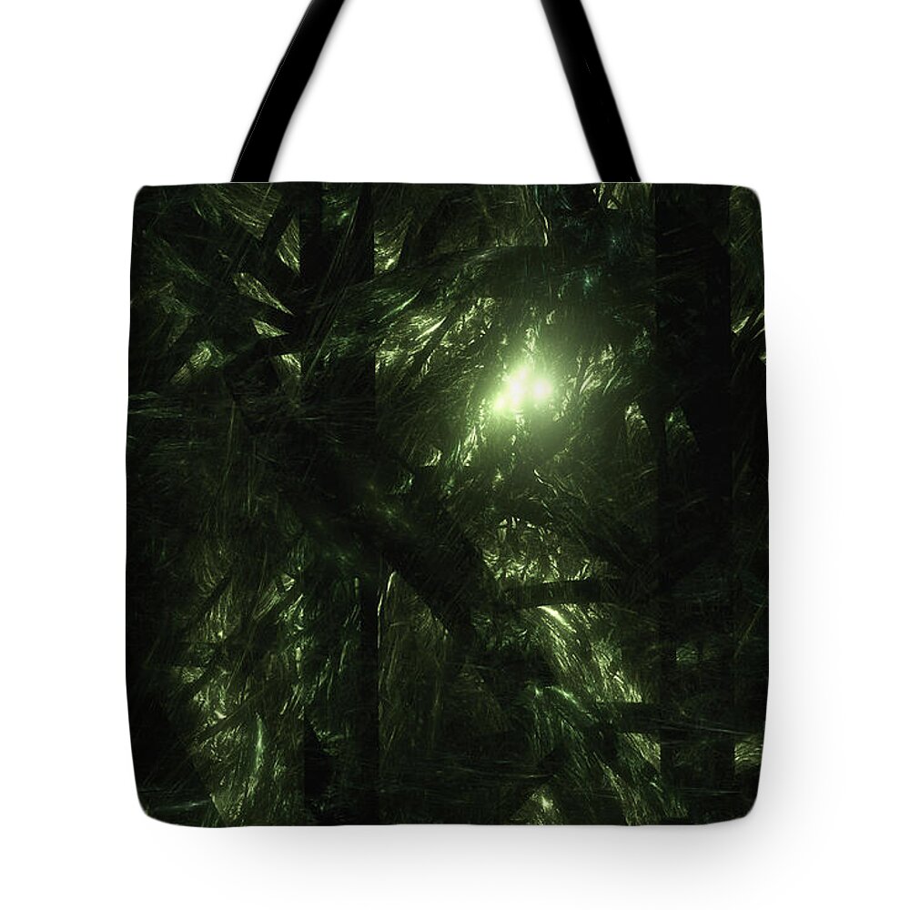 Fractal. Forest Tote Bag featuring the digital art Forest Light by Gary Blackman