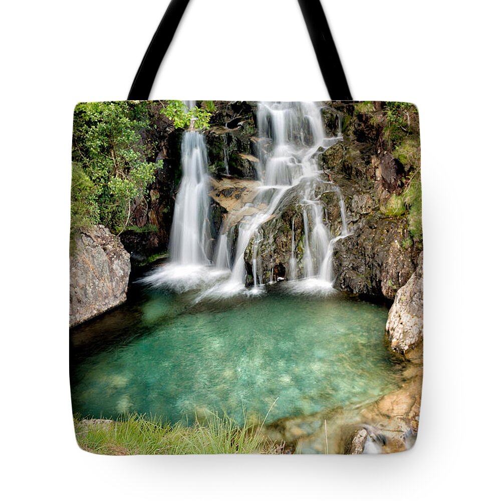 Nant Gwynant Tote Bag featuring the photograph Forest Waterfall by Adrian Evans