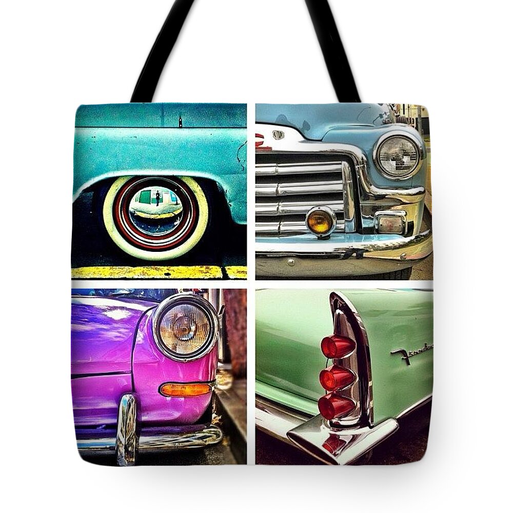Royalsnappingartists Tote Bag featuring the photograph Four Cars by Julie Gebhardt