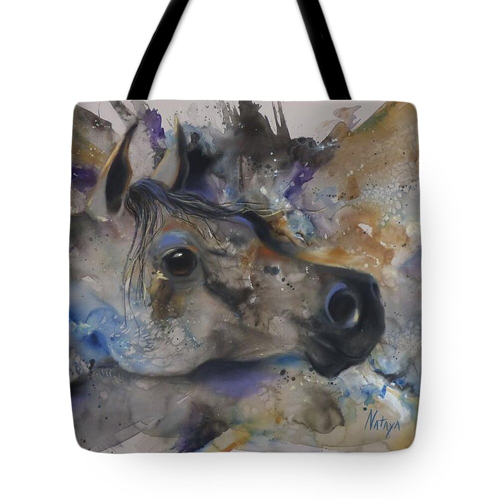 Arabian Tote Bag featuring the pastel Foxy Lady by Nataya Crow