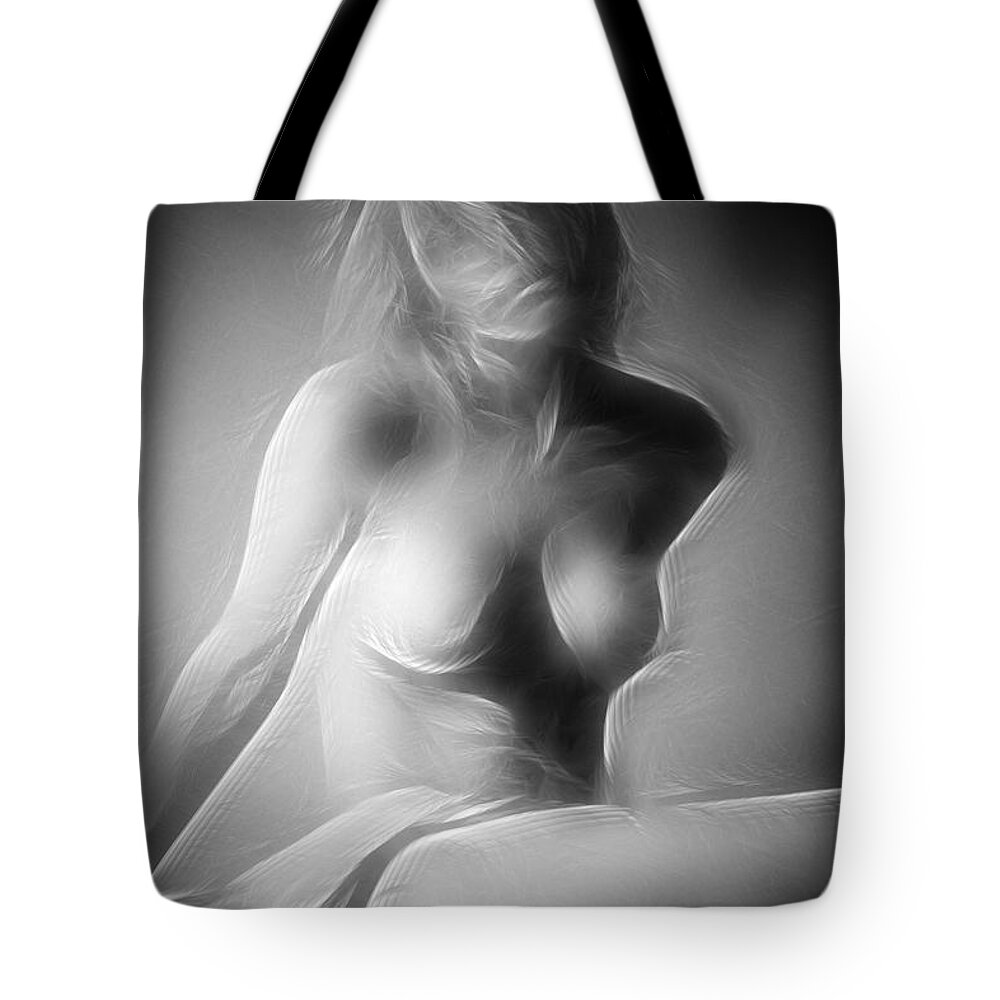Fractals Tote Bag featuring the photograph Fractal Nude 4881 by Timothy Bischoff