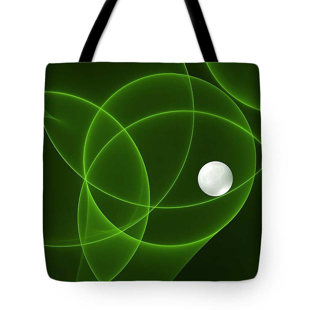 Fractal Tote Bag featuring the digital art Fractal The Lonesome Pearl by Gabiw Art