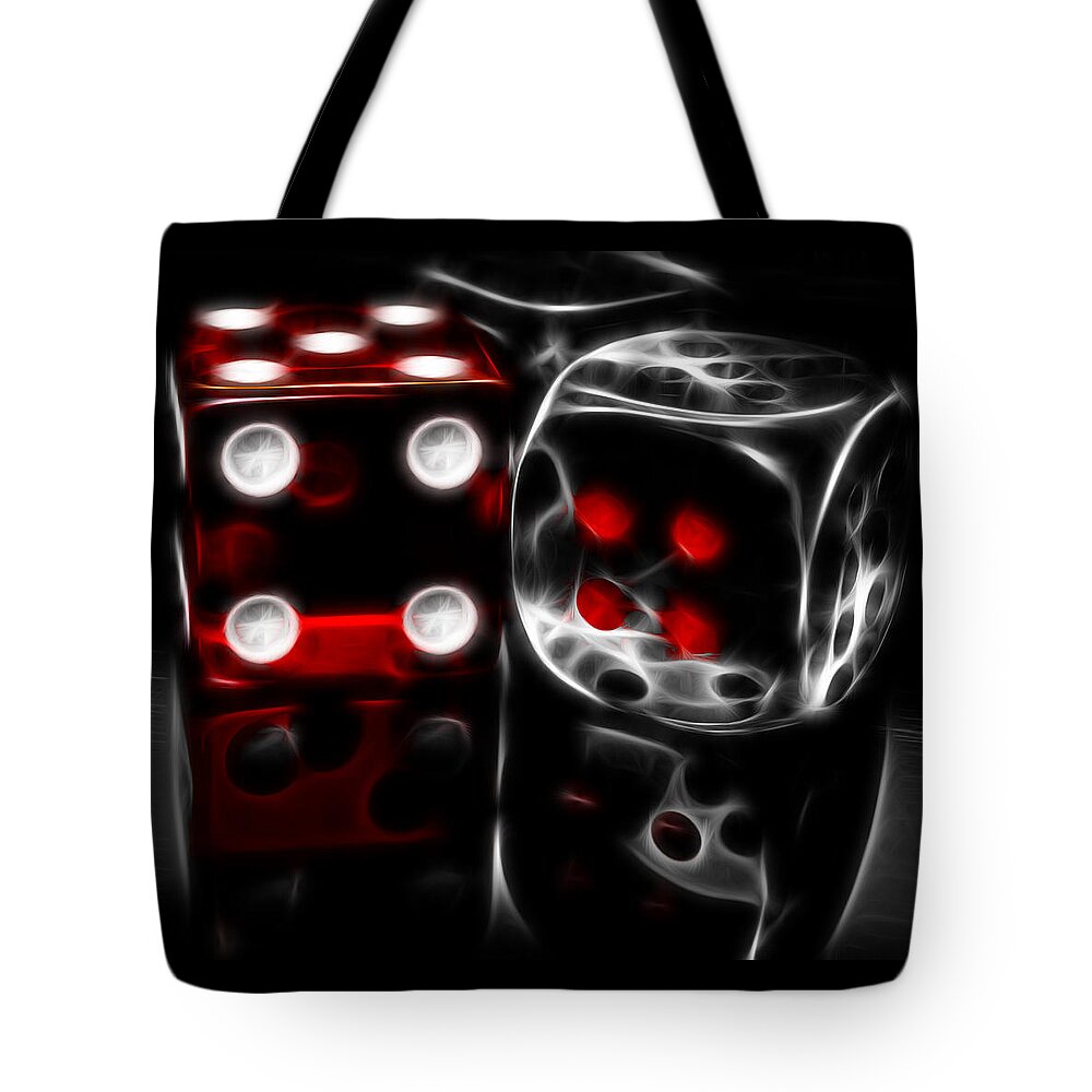 Dice Tote Bag featuring the photograph Fractalius Dice by Shane Bechler