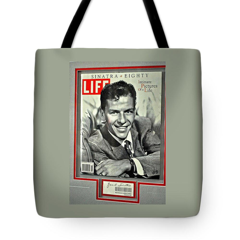 Sinatra Tote Bag featuring the photograph Frank Sinatra Life Cover by Jay Milo