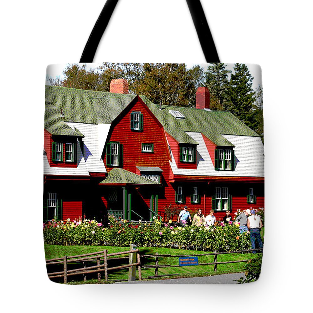 Bay Of Fundy Tote Bag featuring the mixed media Franklin D. Roosevelt Cottage Campobello NB by Art MacKay