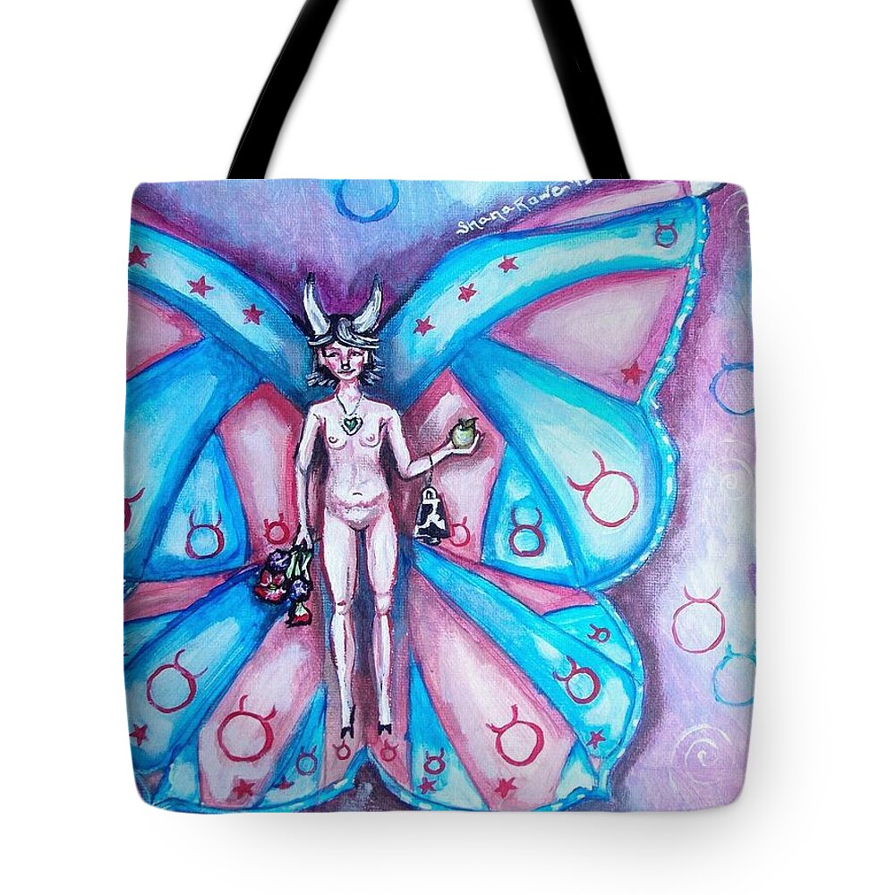 Taurus Tote Bag featuring the painting Free as a Taurus by Shana Rowe Jackson