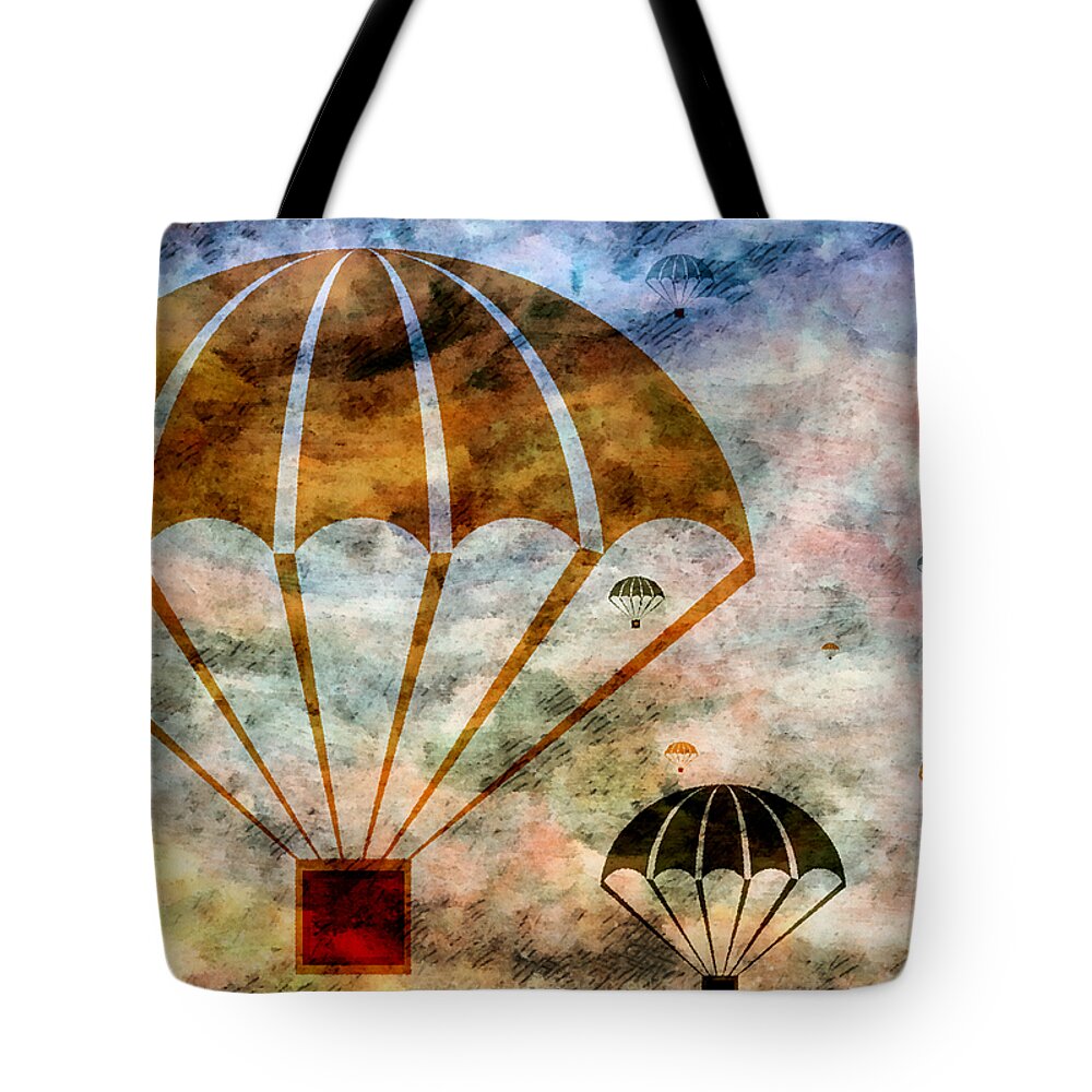 Free Tote Bag featuring the mixed media Free Falling by Angelina Tamez