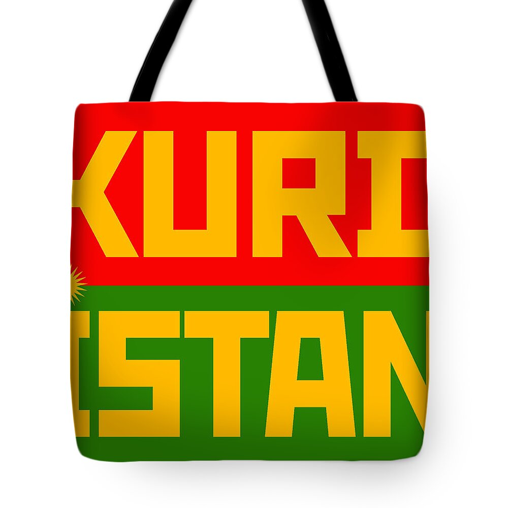 Kurdistan Tote Bag featuring the painting Free Kurdistan by MotionAge Designs