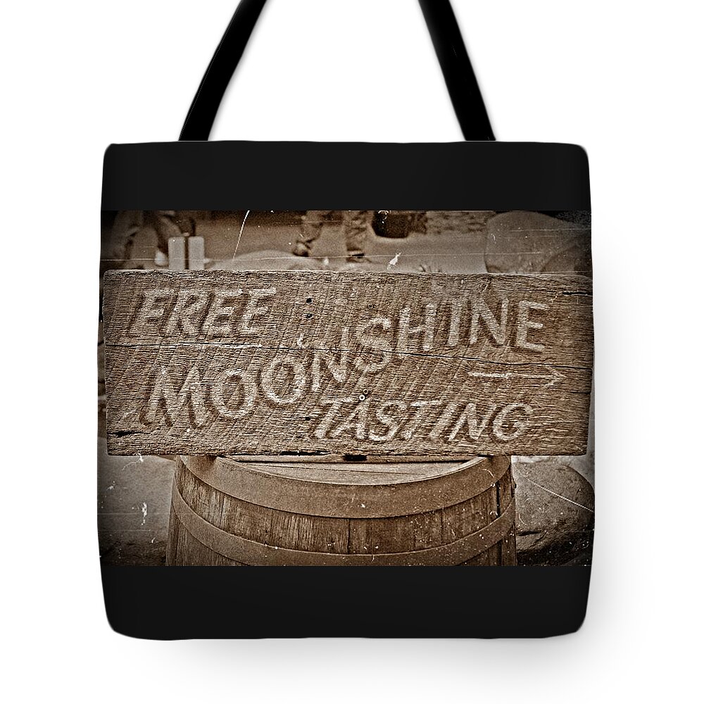 Free Moonshine Tote Bag featuring the photograph Free Moonshine by Sharon Popek