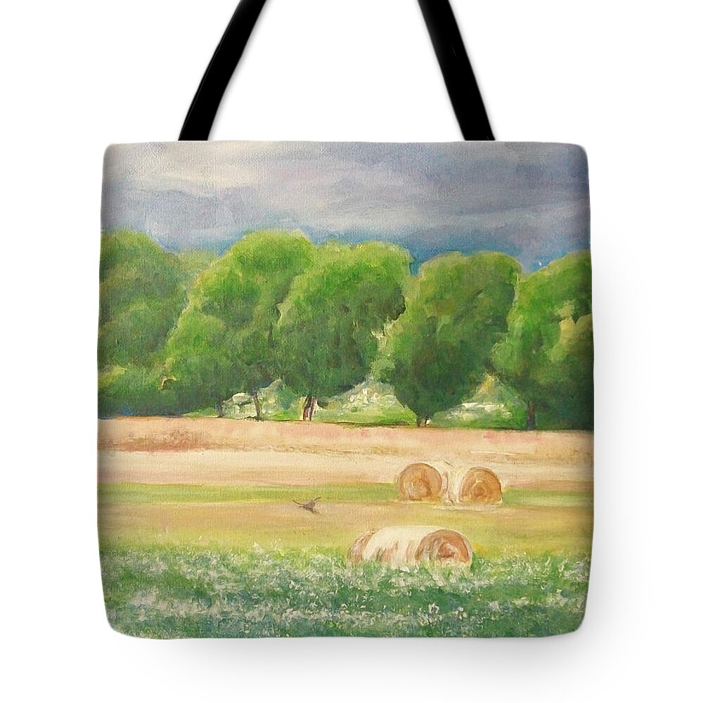 Landscape Tote Bag featuring the painting Freedom by Jane See