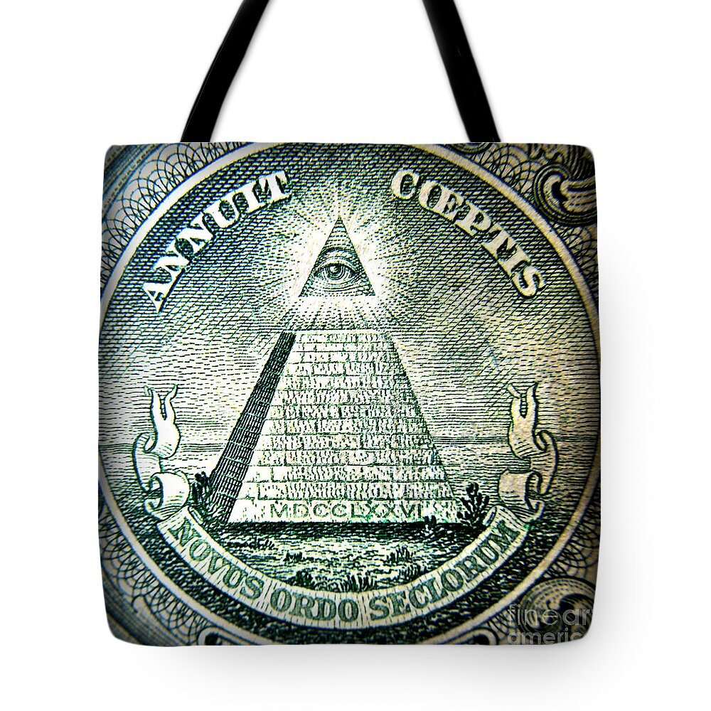 Freemason Tote Bag featuring the photograph Freemason Symbol and Quote by Renee Trenholm