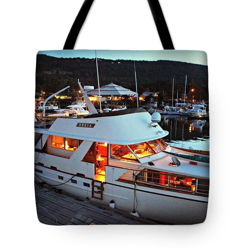 Freia Tote Bag featuring the photograph Freia at Dusk by Steve Natale