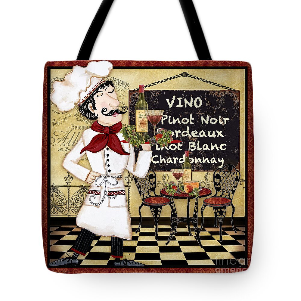 French Tote Bag featuring the painting French Chef-D by Jean Plout