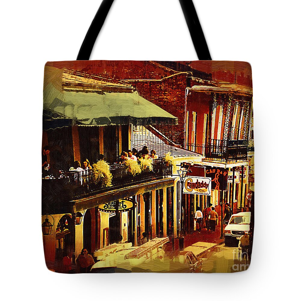 Oil Tote Bag featuring the painting New Orleans Cafe by Kirt Tisdale