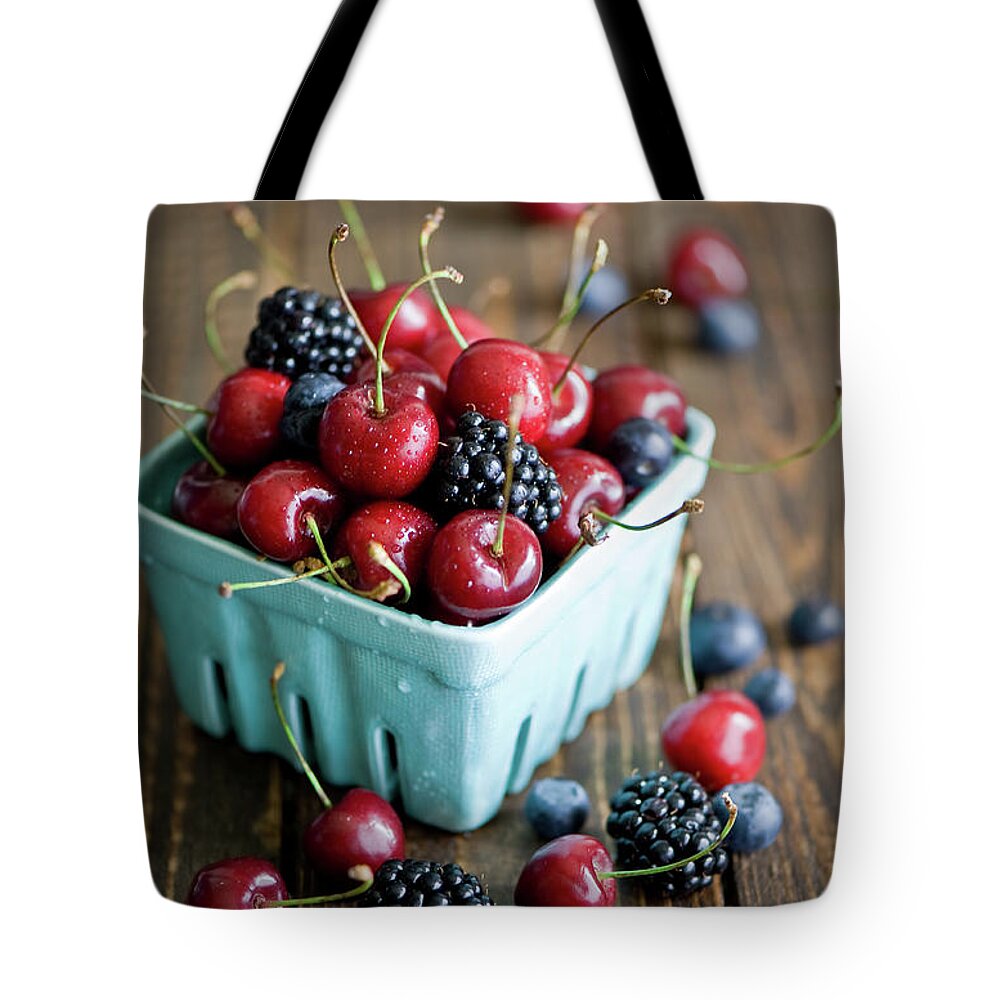 Large Group Of Objects Tote Bag featuring the photograph Fresh Berries by Verdina Anna