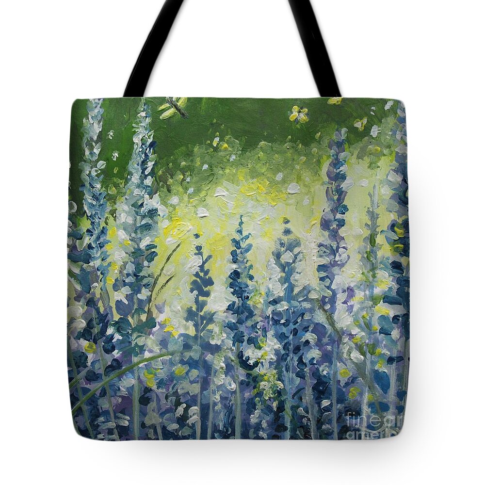 Lavender Tote Bag featuring the painting Fresh Lavender by Elizabeth Robinette Tyndall