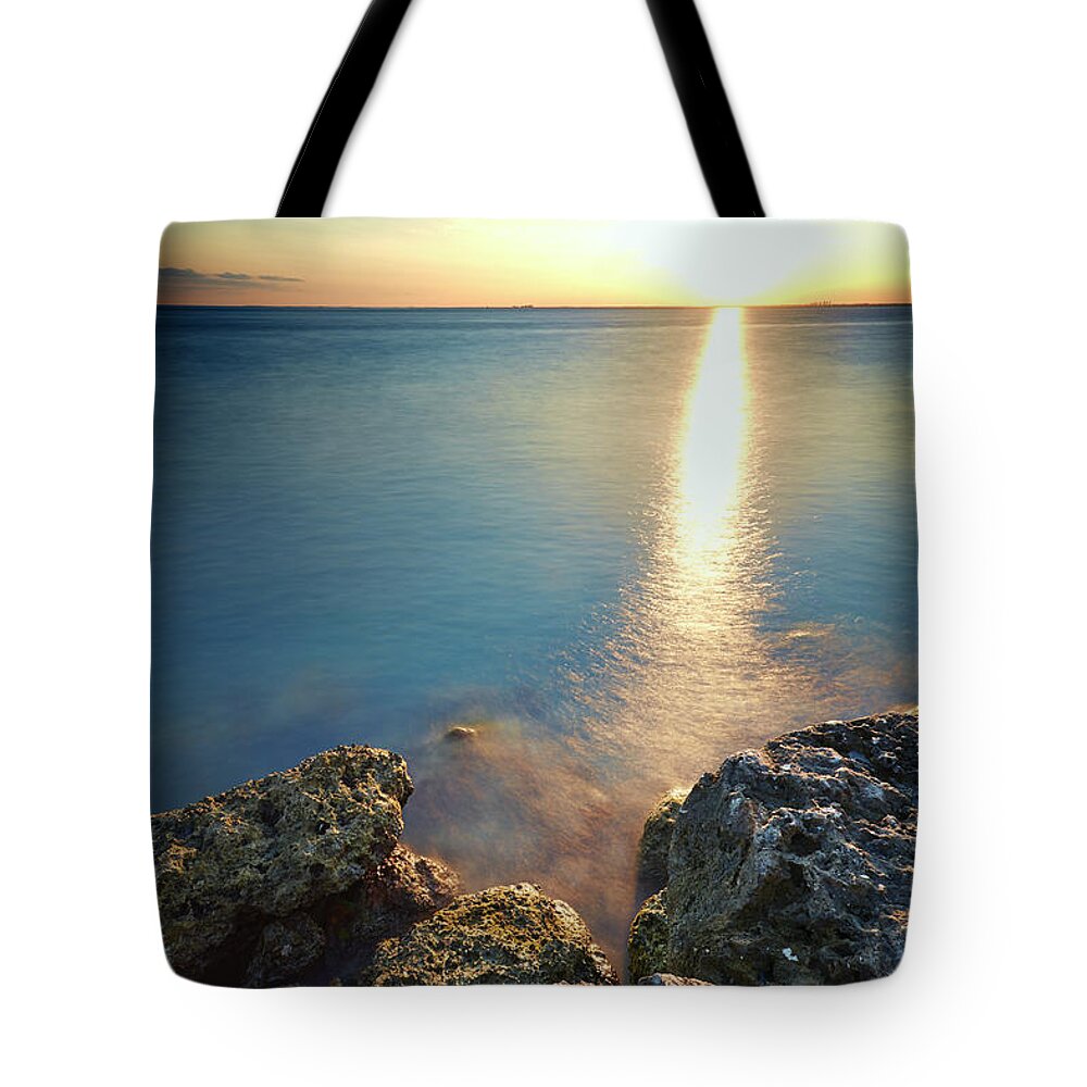 Rocks Tote Bag featuring the photograph From the sea rocks by Eyzen M Kim